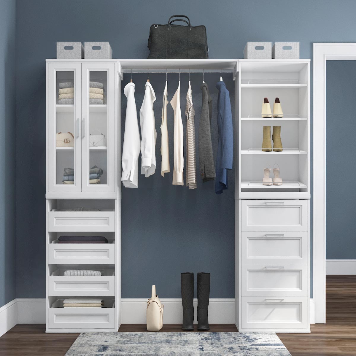 Style Selections Lana 21-in W x 16-in D x 40.2-in H White Wood Closet Tower
