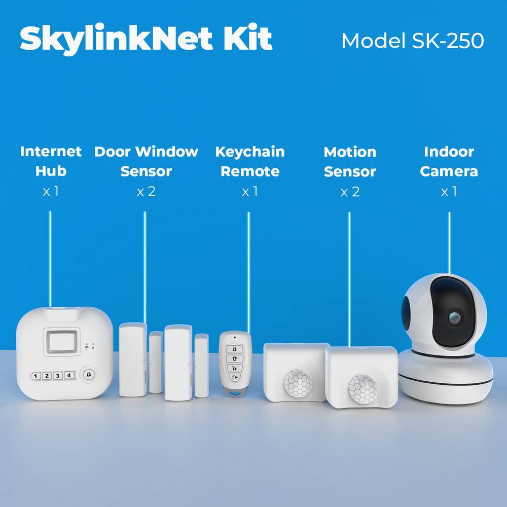 SkyLink SK-250 Wireless Alarm. Camera Deluxe Security System - Echo Alexa and IFTTT compatible