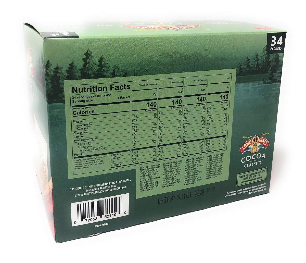 Land O Lakes Classics Instant Premium Hot Cocoa Assortment Box. 34 packets