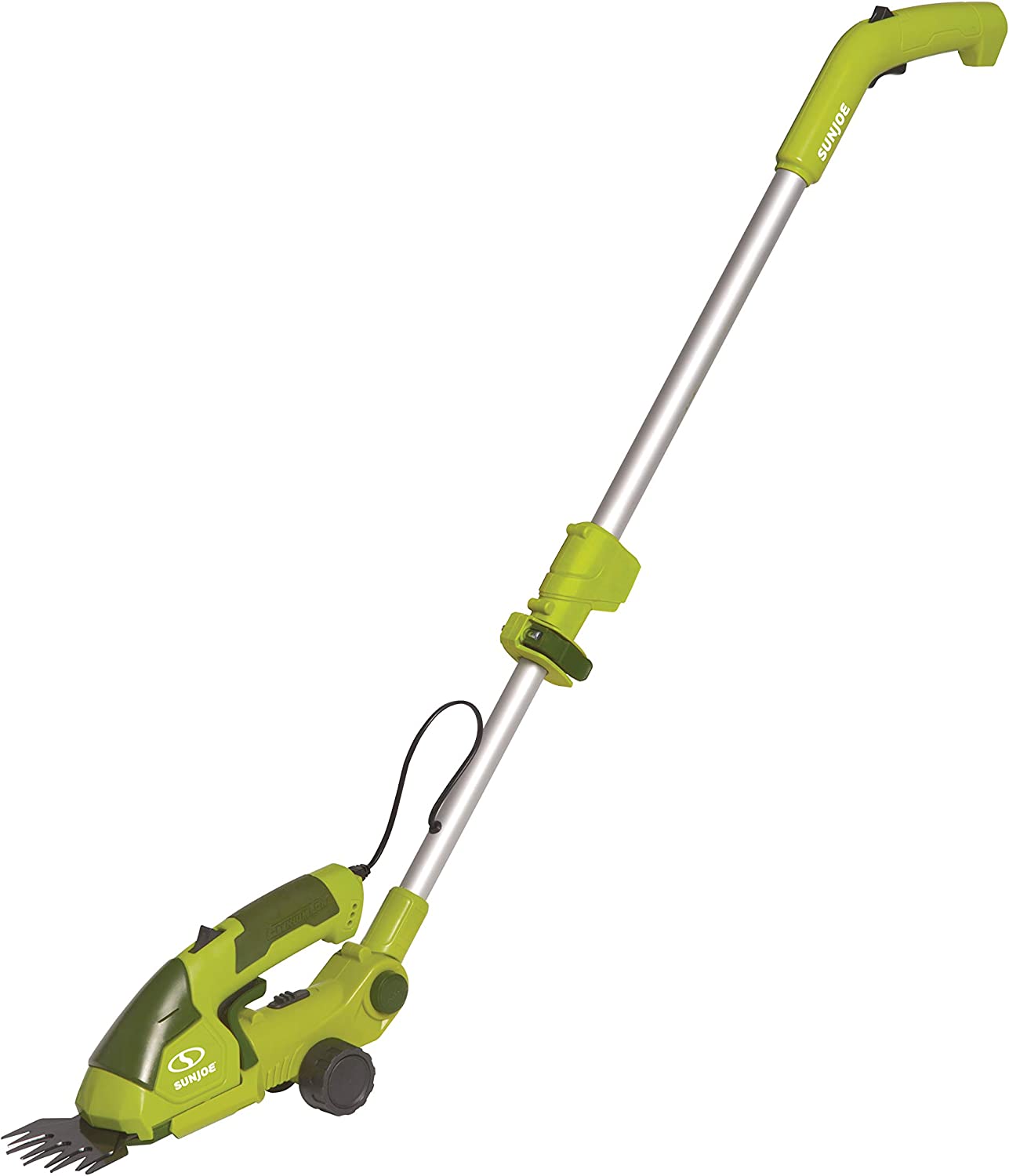Sun Joe HJ605CC Cordless 2-in-1 Grass Shear + Hedge Trimmer w/Extension Pole. Green