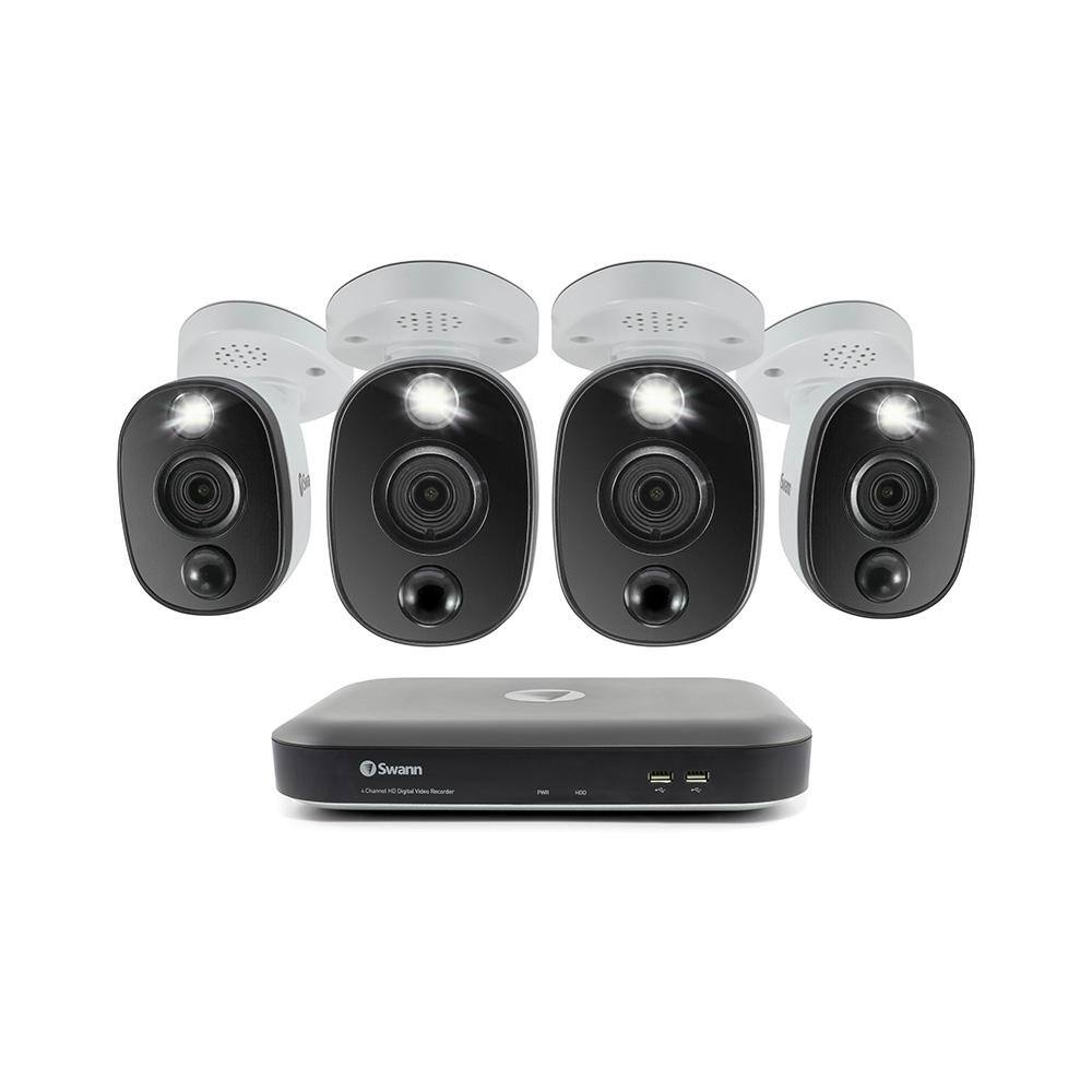 Swann SWDVK-455804WL-US DVR-5580 4-Channel 4K UHD 1TB DVR Security Camera System with Four 4K Wired Bullet Cameras