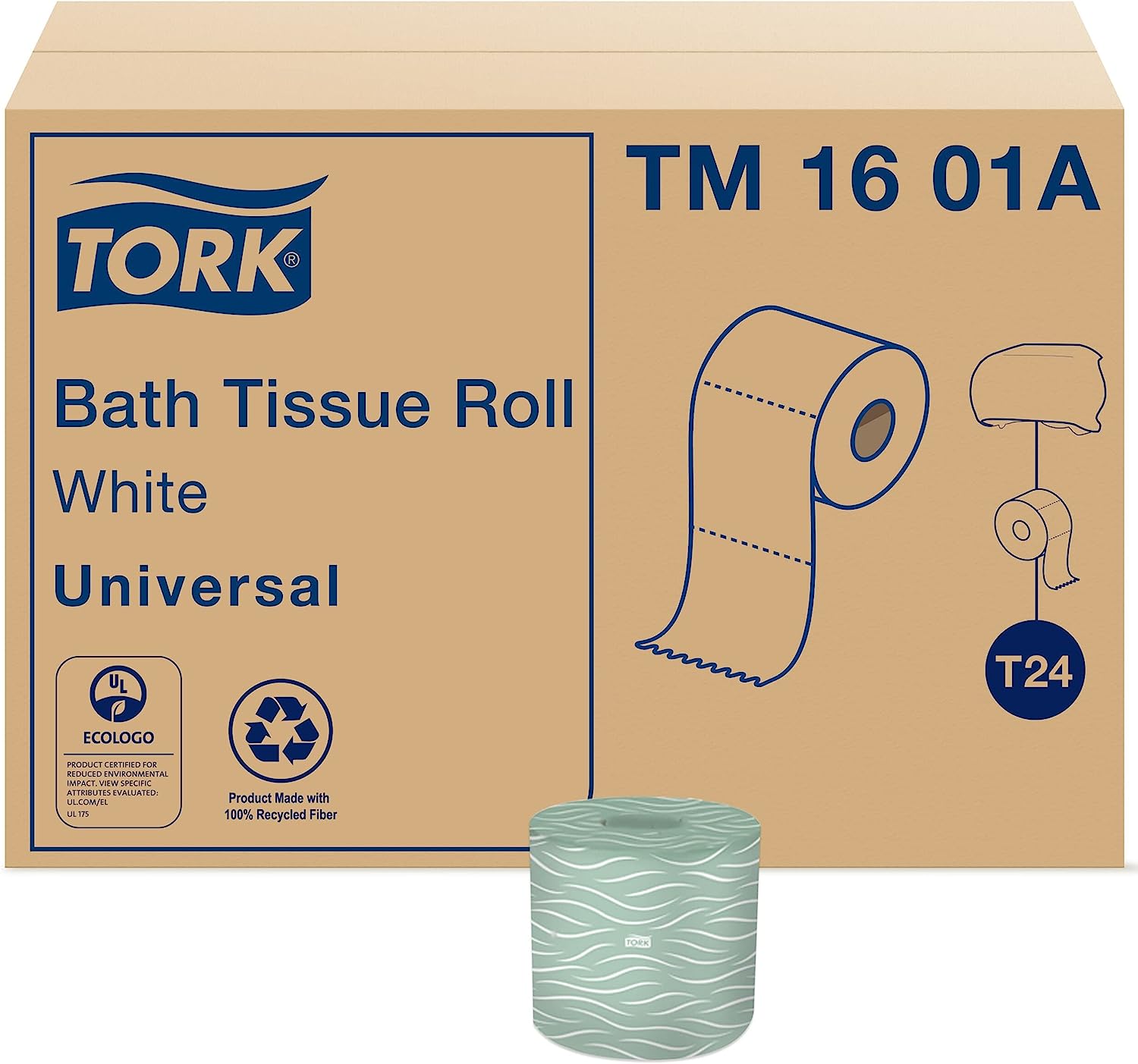 Tork Universal Bath Tissue Roll. 2-Ply. 48 rolls. 500 sheets. TM1601A. White