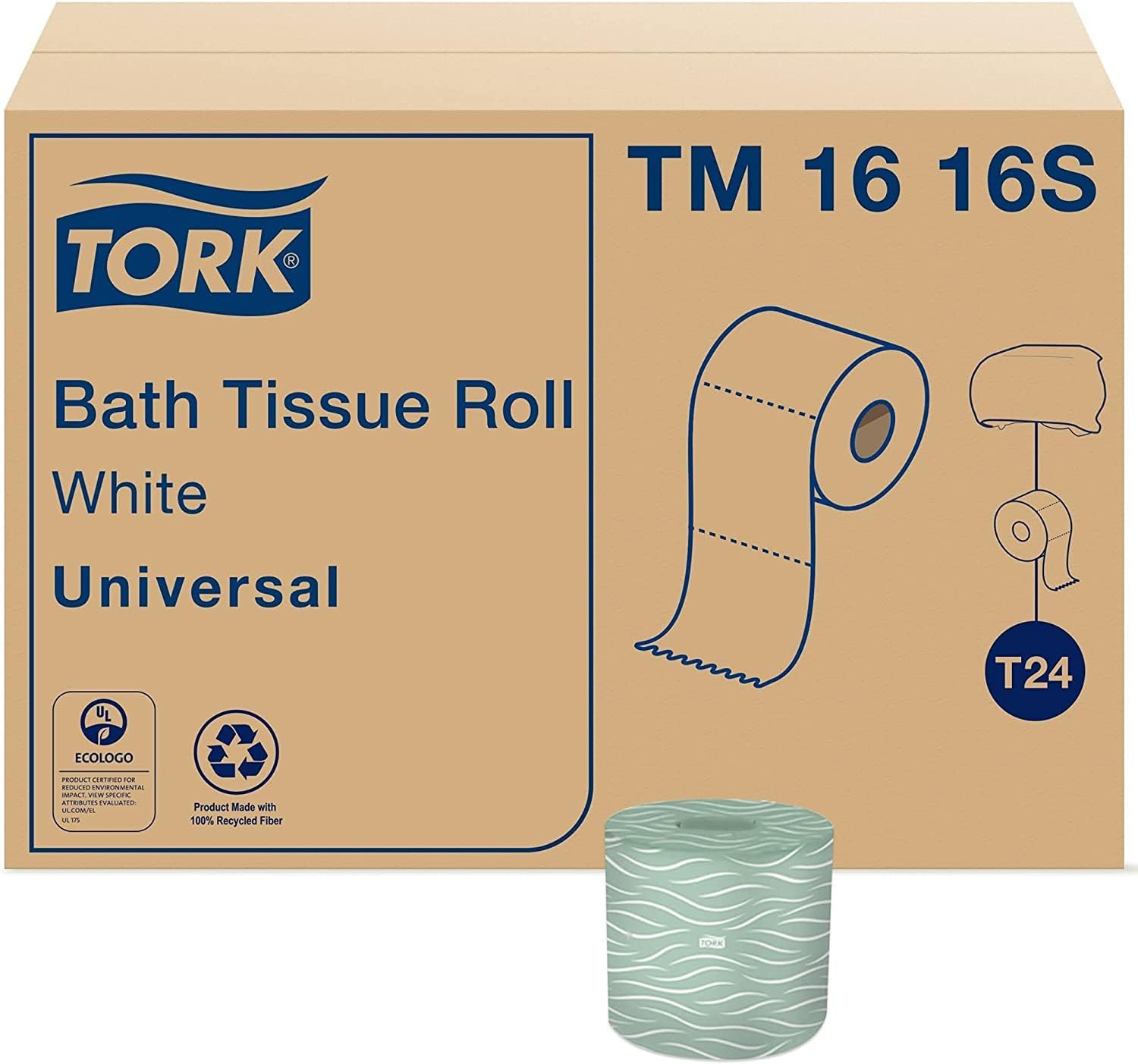 Tork Septic Safe Toilet Paper White. 100% Recycled. 2-ply. 500 Sheets per Roll. 96 Rolls