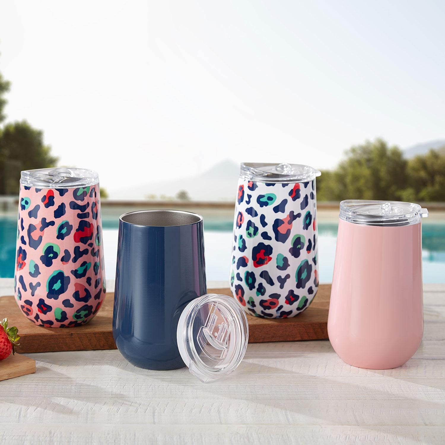 Member-s Mark 16-Ounce Stainless Steel Insulated Tumblers with Lids. 4-Pack (Cheetah)