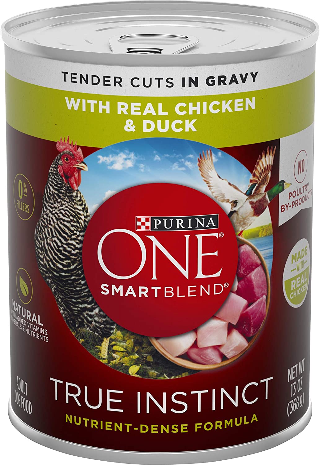 Purina ONE Natural Gravy Wet Dog Food. SmartBlend True Instinct Tender Cuts With Real Chicken and Duck - (12) 13 oz. Cans