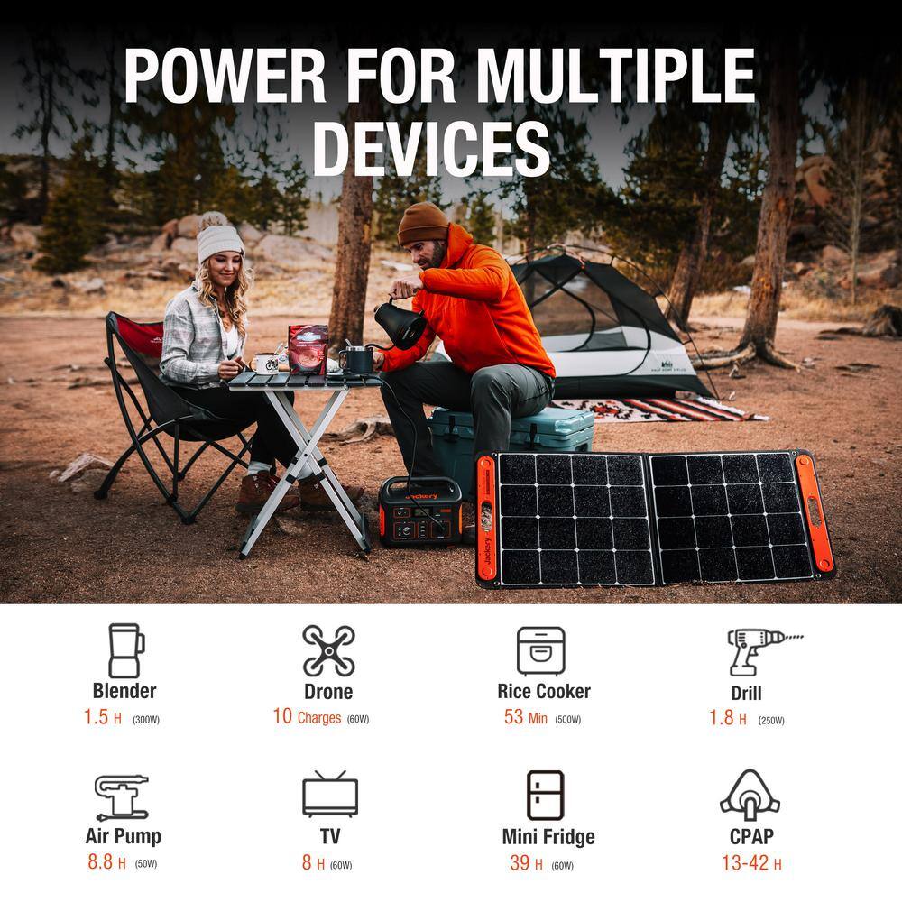 Jackery HTE042-550 500-Watt Continuous/1000-Watt Peak Output Power Station Explorer 550 Push Button Start Battery Generator for Outdoors