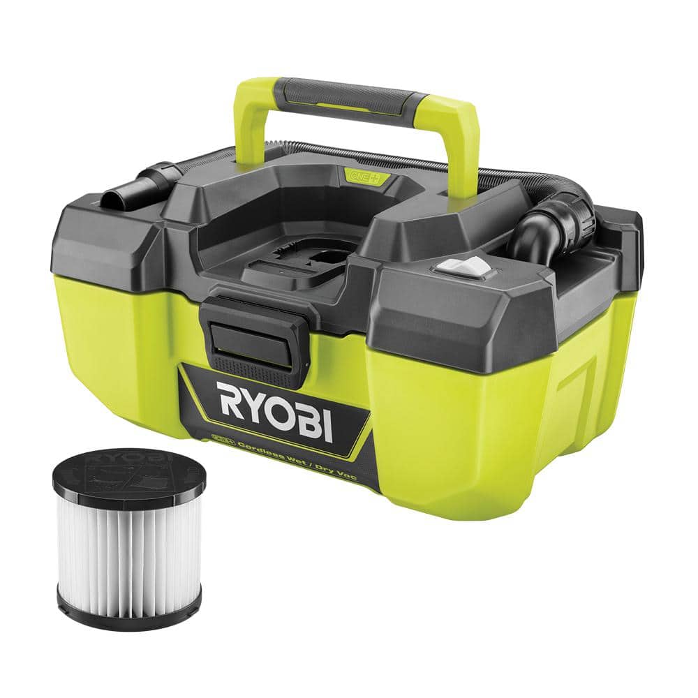 RYOBI P3240-A32VC05 ONE+ 18V 3 Gal. Project Wet/Dry Vacuum with Accessory Storage (Tool Only) with Replacement Filter
