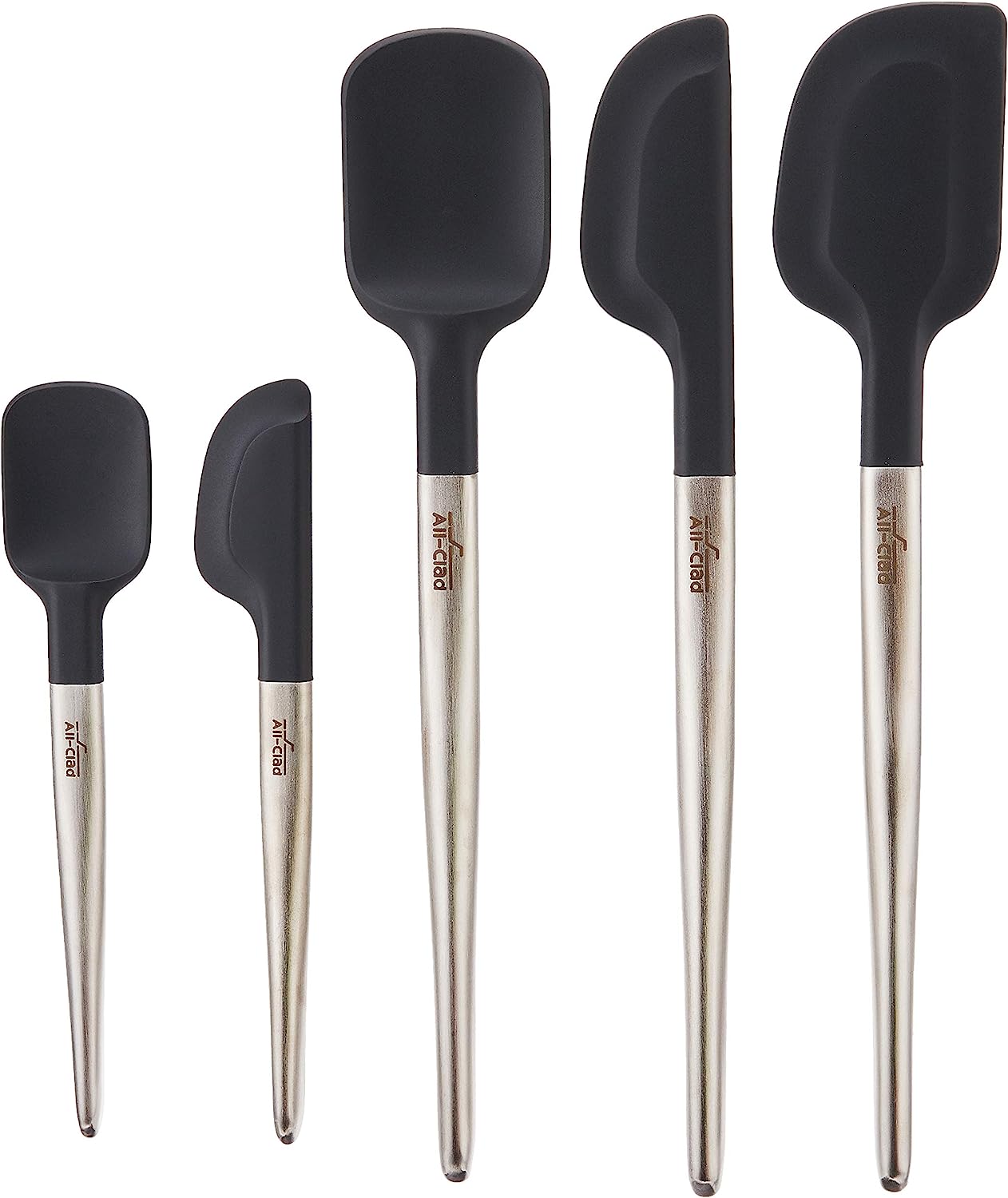 All-Clad Ultimate Silicone 5 piece Spatula Set. Stainless Steel and Black