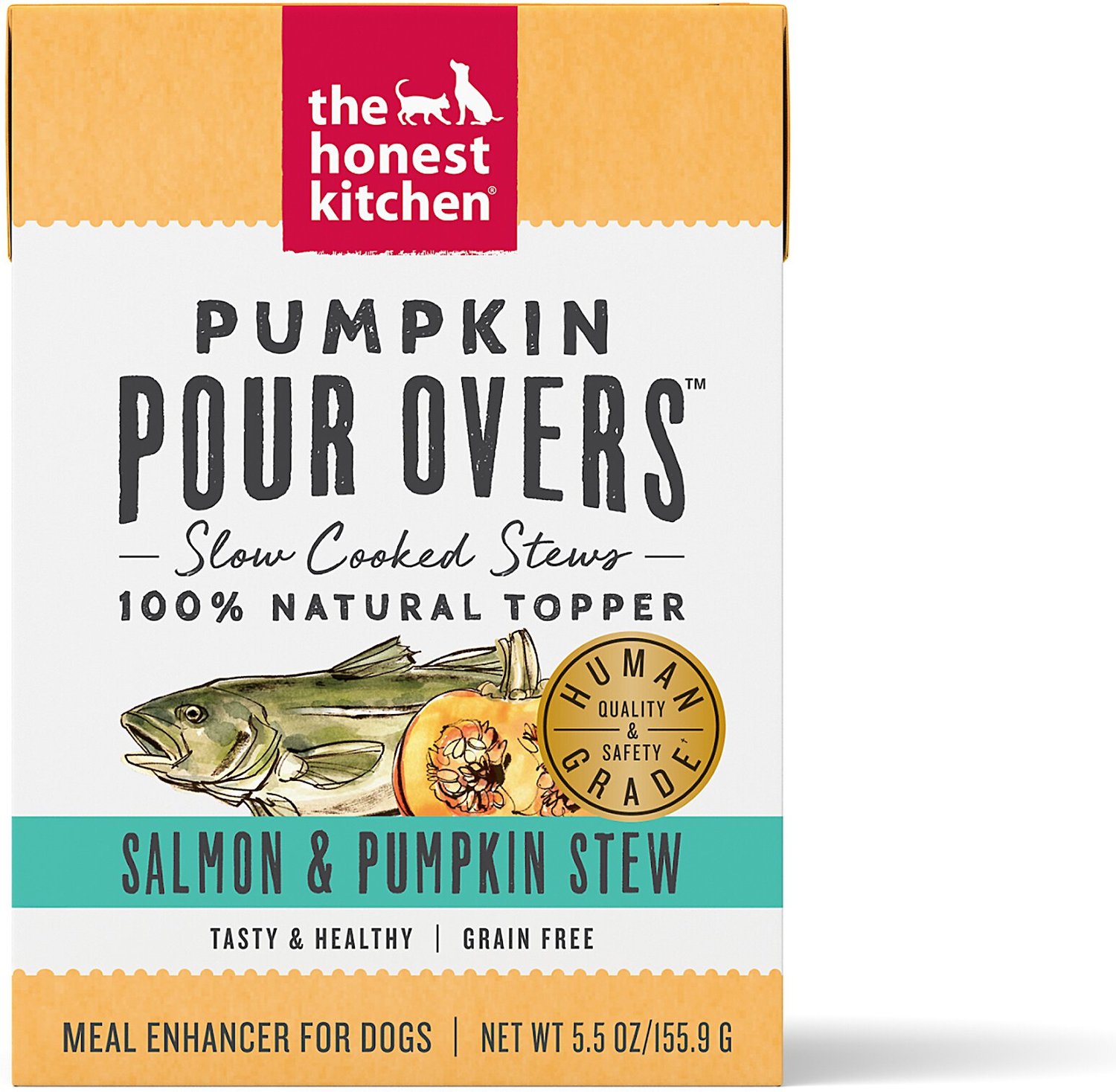 The Honest Kitchen Pumpkin POUR OVERS Salmon & Pumpkin Stew Wet Dog Food Topper