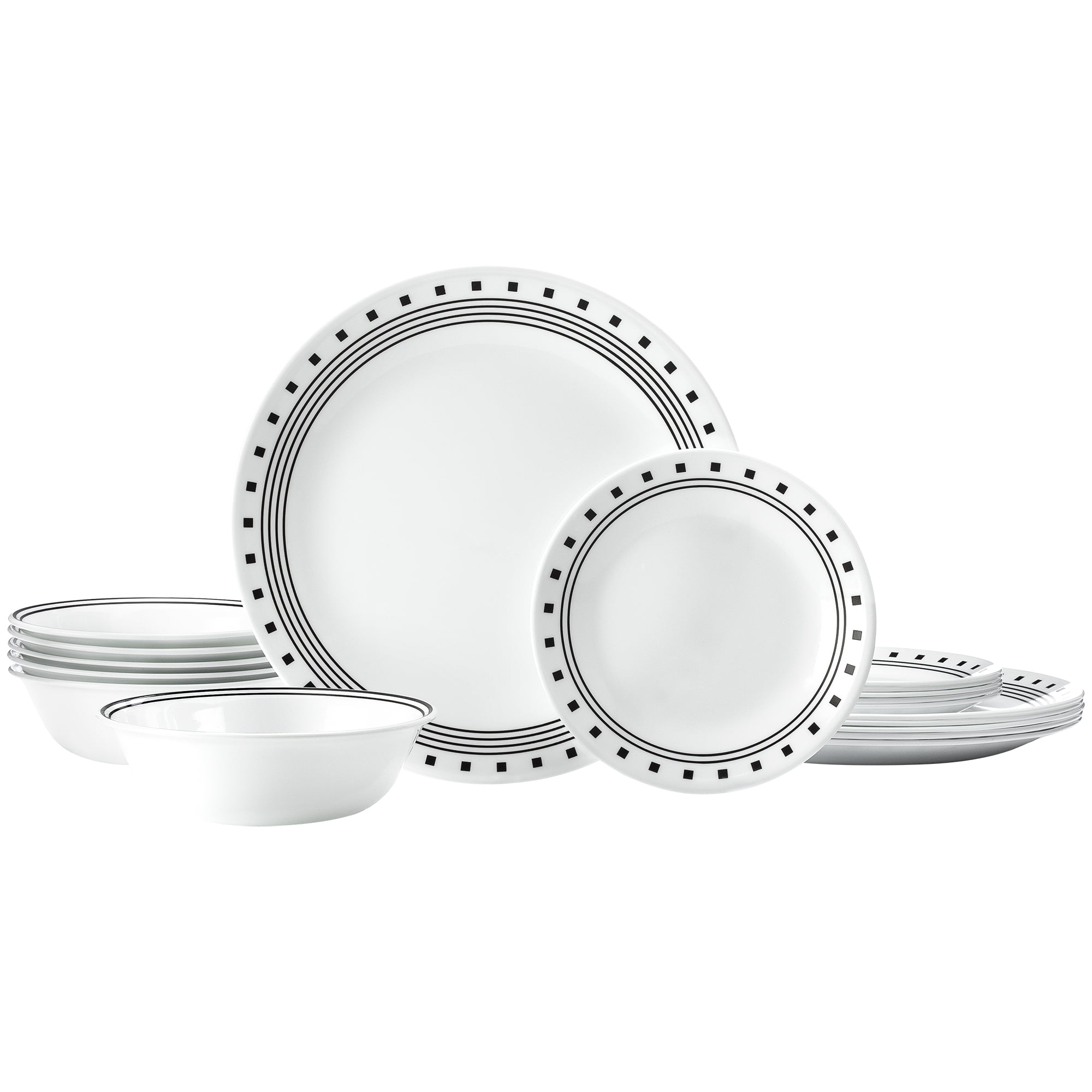 Corelle City Block 18-piece Dinnerware Set. Service for 6