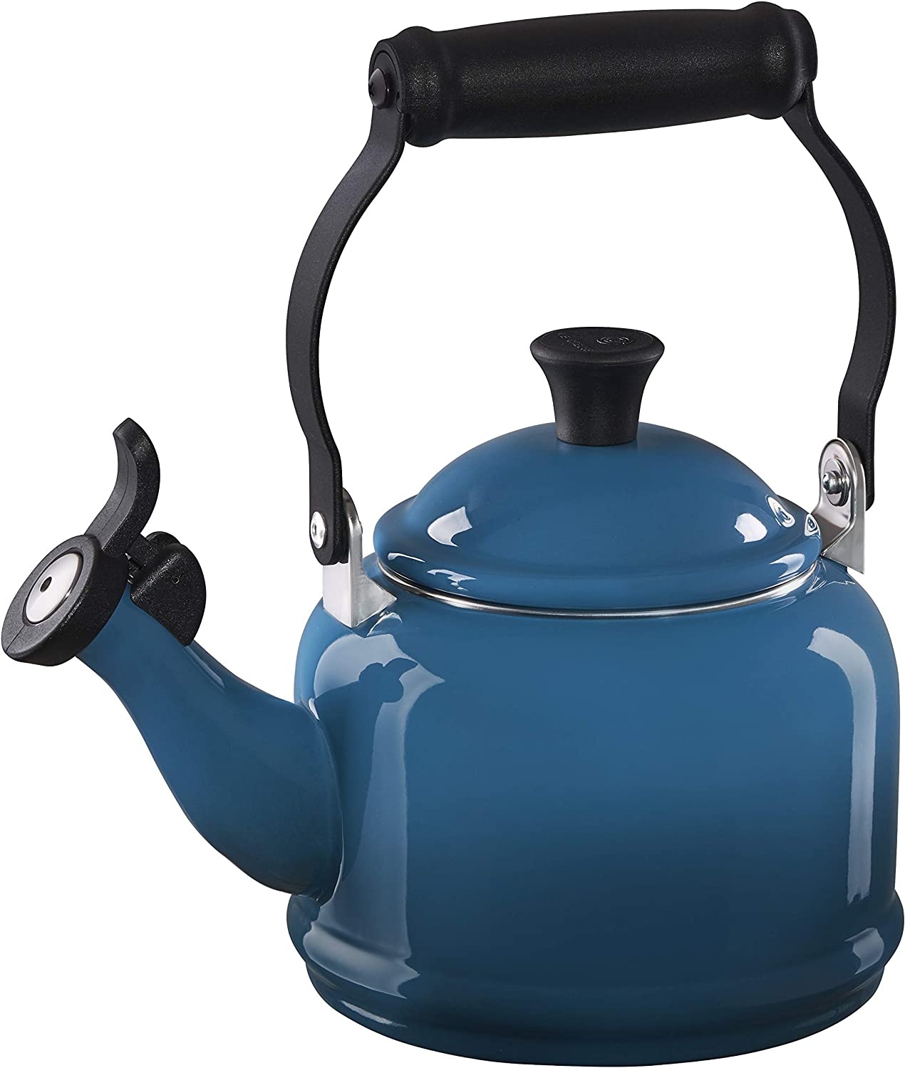 Le Creuset Q9401-7D Enamel On Steel Demi Tea Kettle. 1.25 qt.. Deep Teal