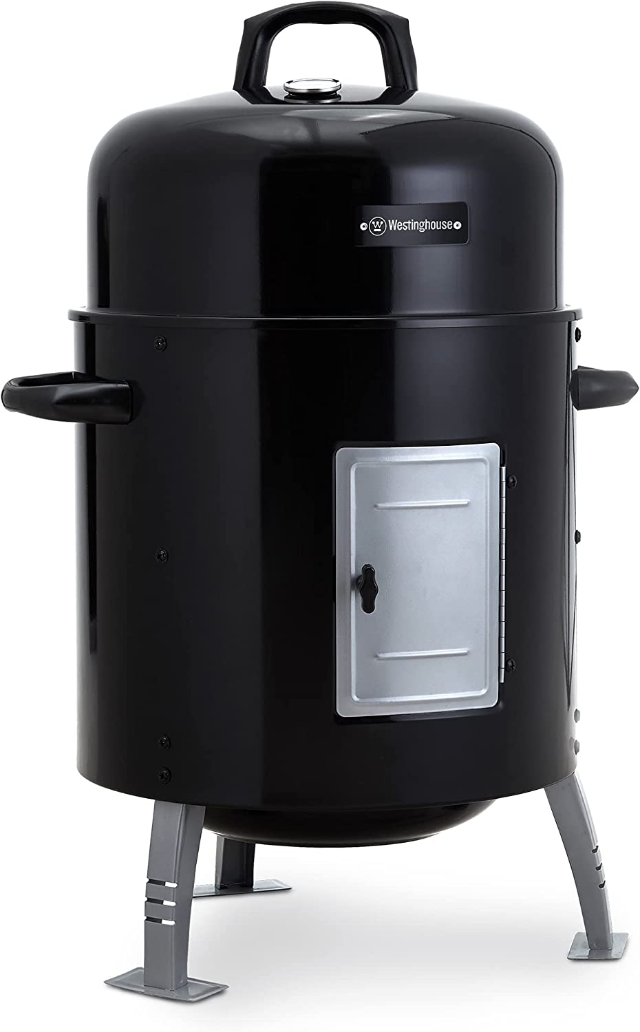 Westinghouse Bullet Smoker - Portable 16-Inch Char Broil Steel Smoker - Features a Black Powder Coated Lid with Porcelain Cooking Grid - Perfect for Outdoors