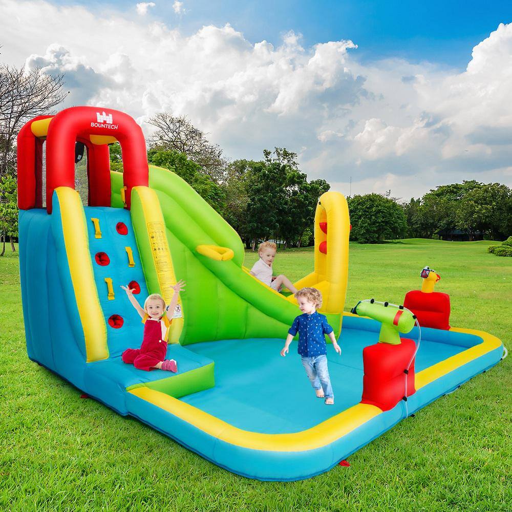 HONEY JOY TOPB000244 Inflatable Splash Water Park Play Bounce House Bounce Slide Climbing Wall Without Blower