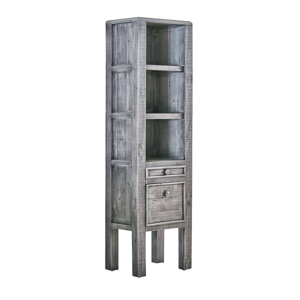 Picket House Furnishings  Lenox 21″ in. Wide Industrial Grey 3 Accent Bookcase