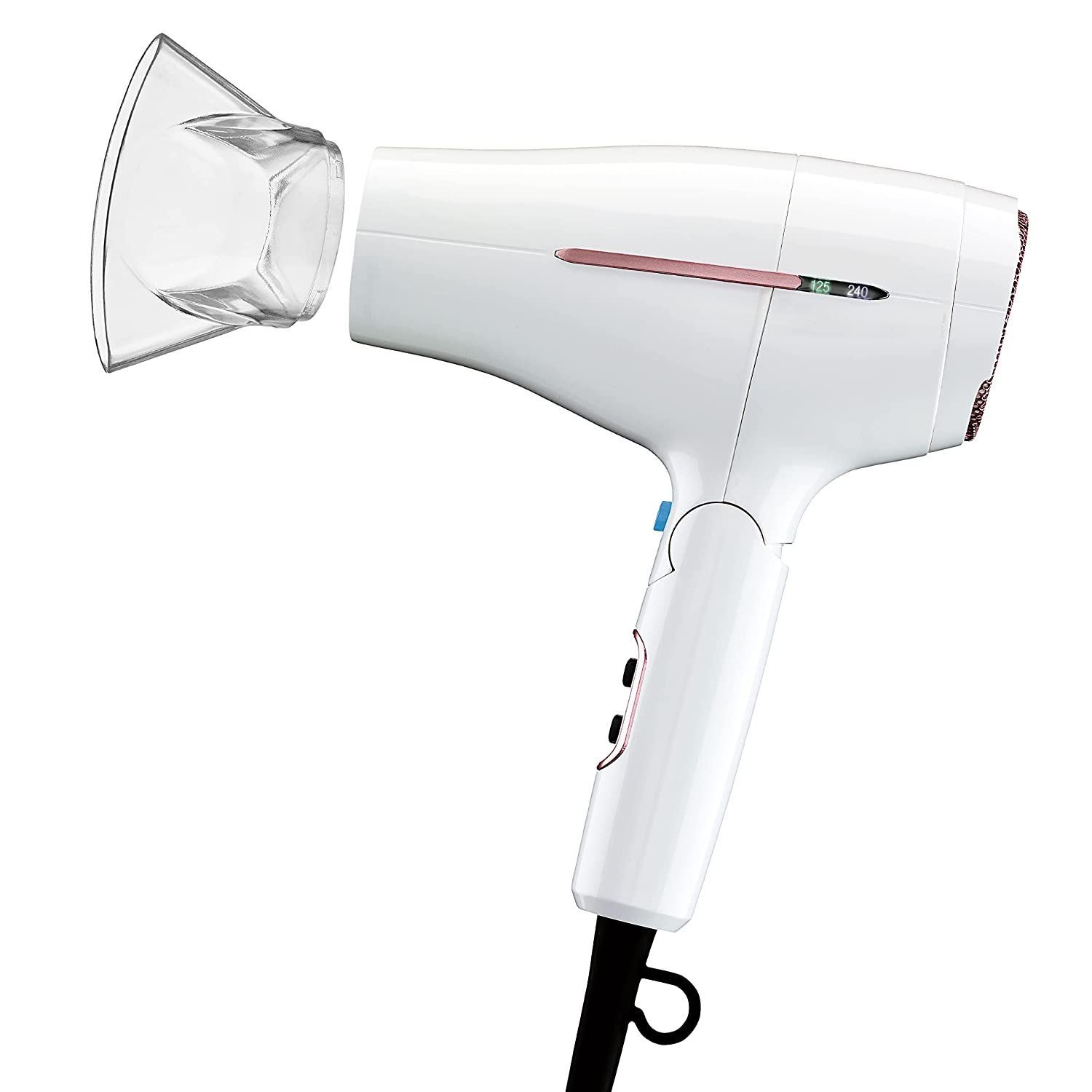 Conair 1875 Watt Worldwide Travel Hair Dryer with Smart Voltage Technology and Folding Handle. White