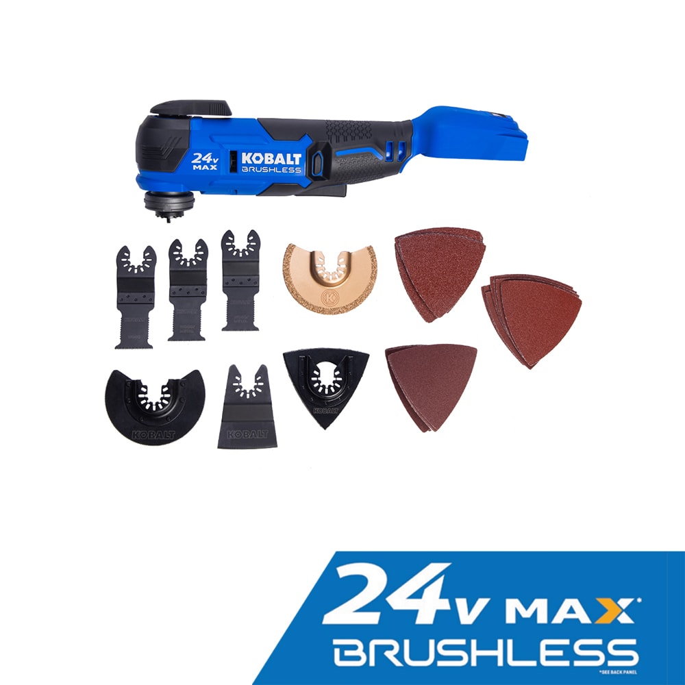Kobalt 17-Piece Cordless Brushless 24-volt Max Variable Speed Oscillating Multi-Tool Kit with Soft Case