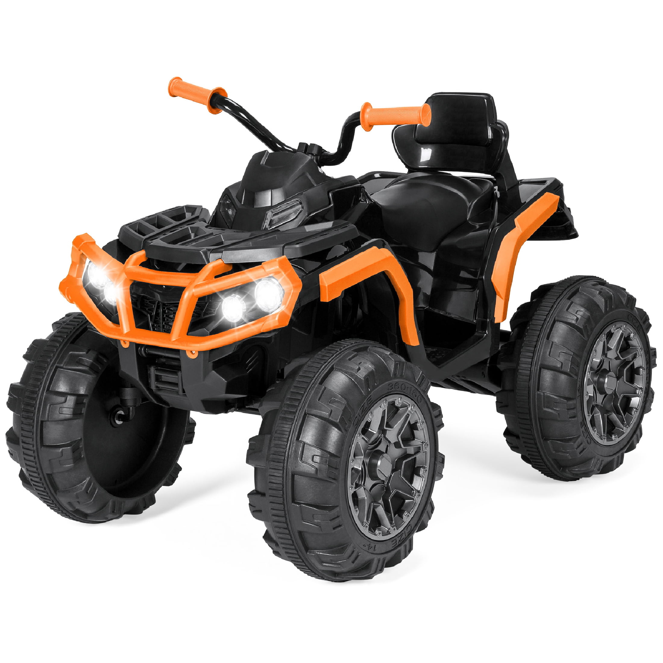 Best Choice Products 12V Kids Ride-On ATV Quad w/ Bluetooth. 3.7mph Max. Treaded Tires. LED Lights. Radio - Orange