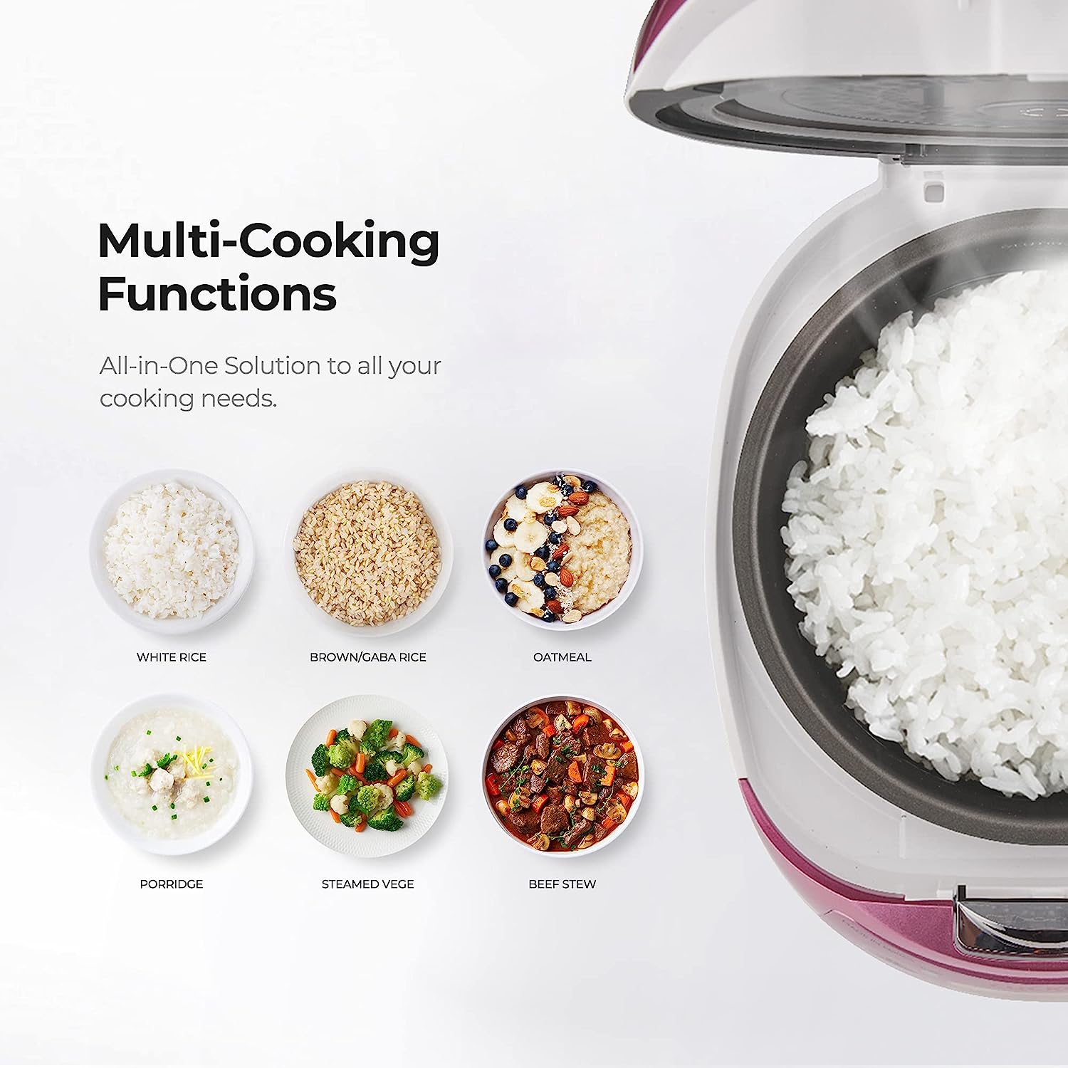 CUCKOO CR-0631F | 6-Cup (Uncooked) Micom Rice Cooker | 8 Menu Options: White Rice. Brown Rice & More. Nonstick Inner Pot. Made in Korea | White/Pink
