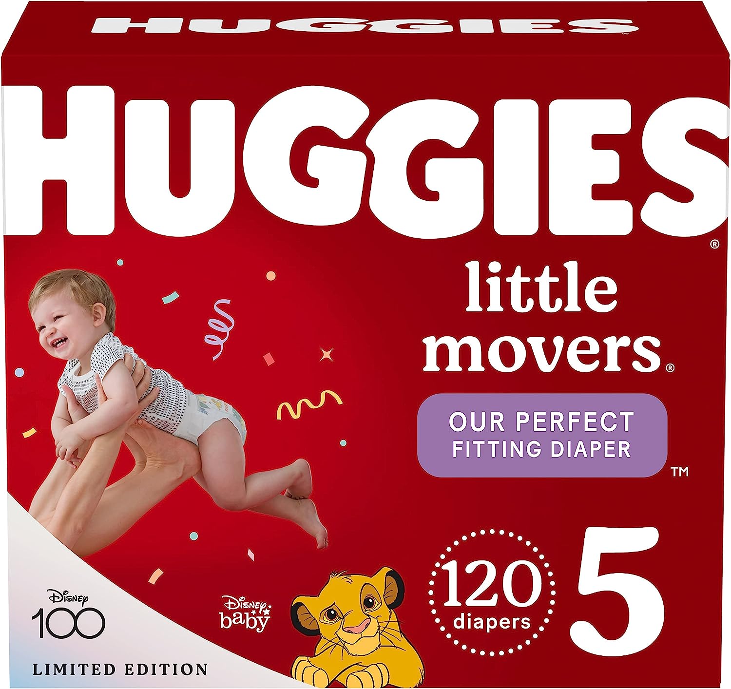 Huggies Little Movers Baby Diapers. Size 5 (27+ lbs). 120 Ct
