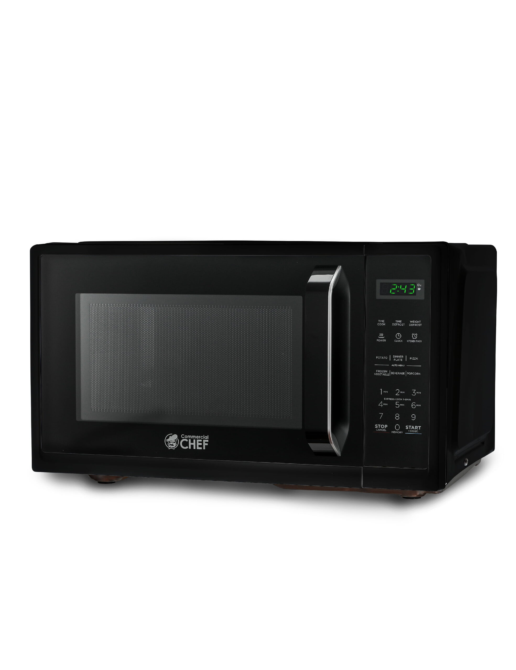 COMMERCIAL CHEF 0.9 Cu. ft. Countertop Microwave Oven with Touch Controls. Black
