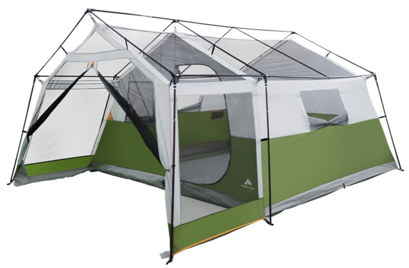 Ozark Trail 8-Person Family Cabin Tent 1 Room with Screen Porch. Green