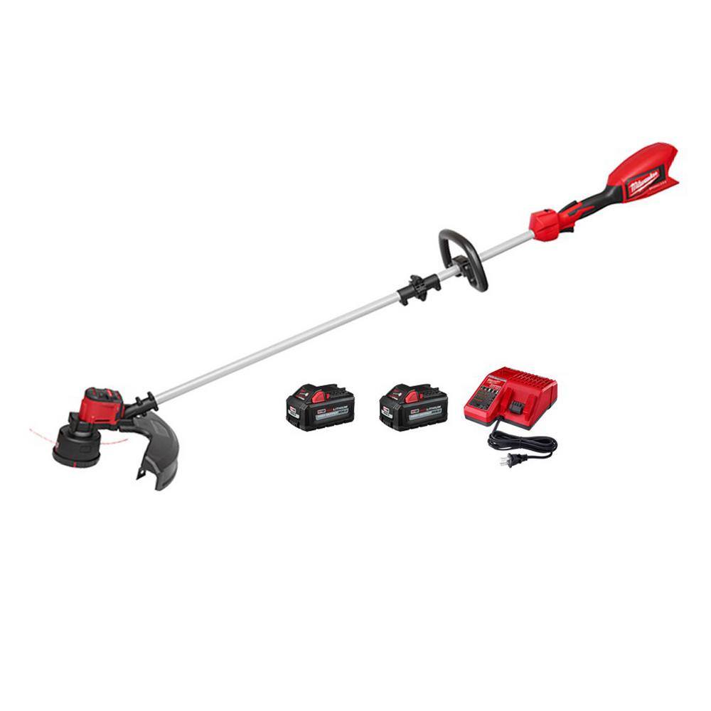 Milwaukee 2828-21-48-11-1865 M18 18V Lithium-Ion Brushless Cordless String Trimmer Kit with (2) M18 6.0 Ah Batteries and Charger