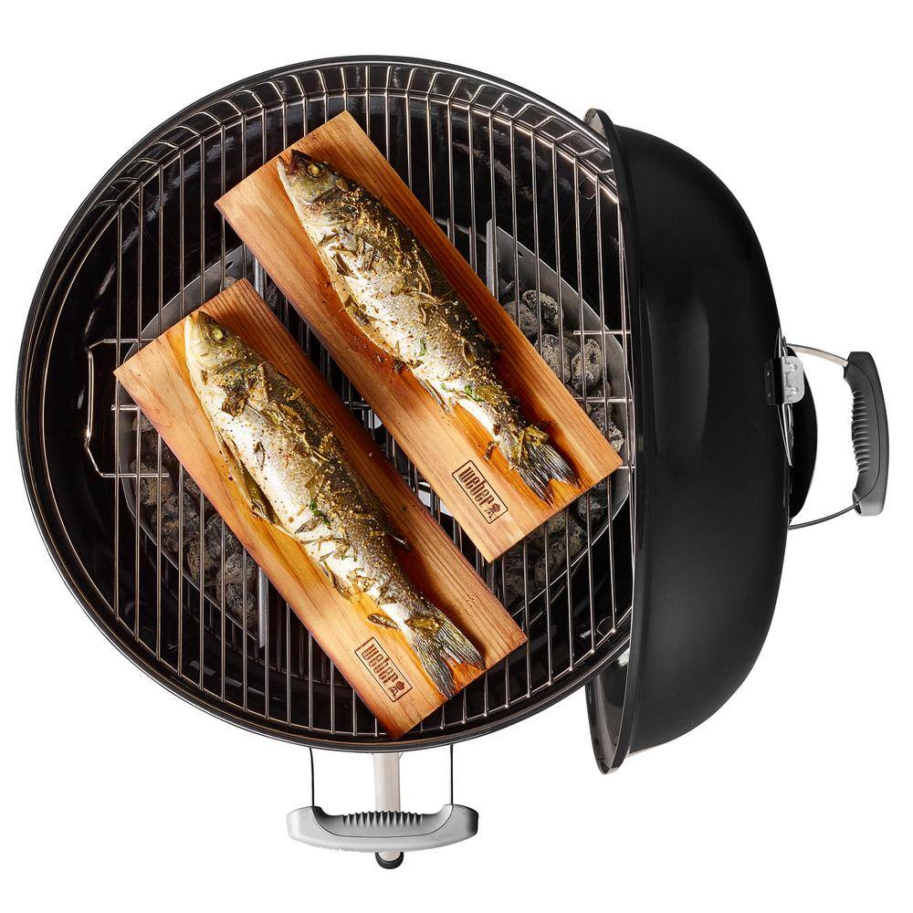 Weber 14401001 22 in. Original Kettle Premium Charcoal Grill in Black with Built-In Thermometer