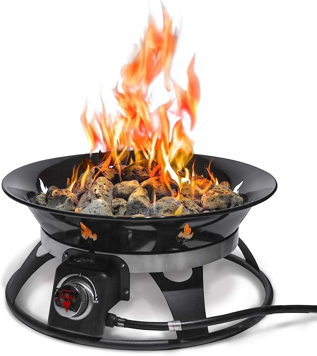 Outland Living Portable Propane Fire Pit. 21-inch. 58.000 BTU with Fire Pit Cover & Carry Kit. Smokeless Gas Firebowl | Perfect for Camping. Patio. Backyard. Tailgating. Deck. RV| Black 863 Cypress