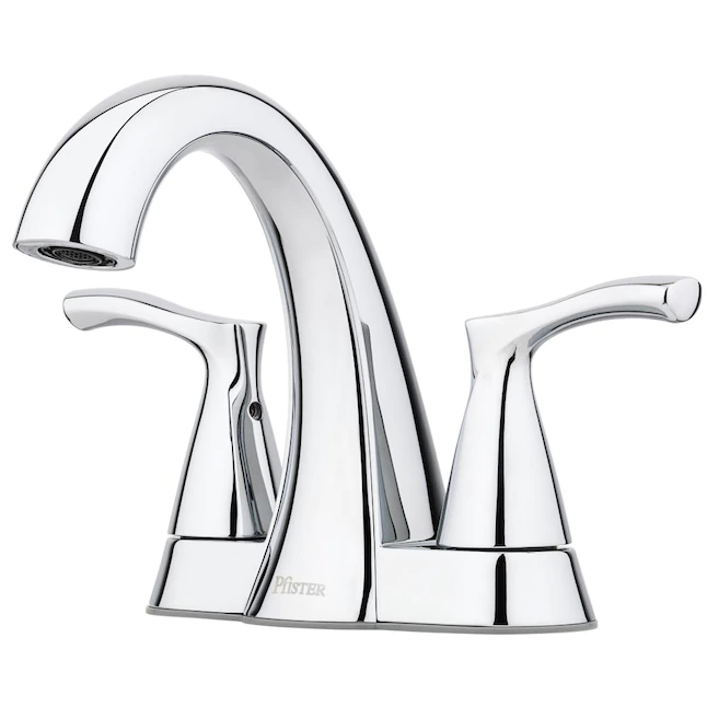 Pfister LF-048-MCCC Masey Polished Chrome 2-Handle 4-in centerset WaterSense Bathroom Sink Faucet with Drain with Deck Plate