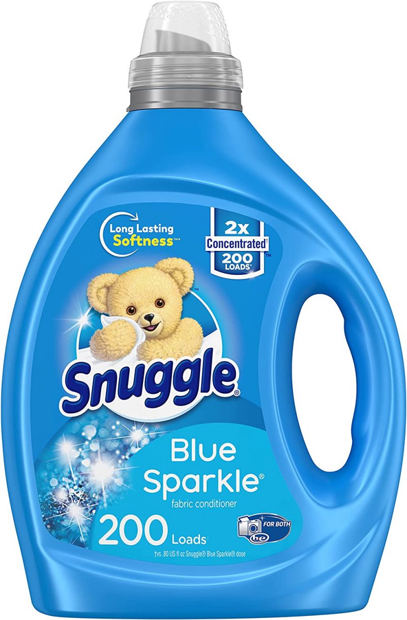 Snuggle Blue Sparkle Liquid Fabric Softener. 2X Concentrated. 200 Loads. 80 Fl Oz