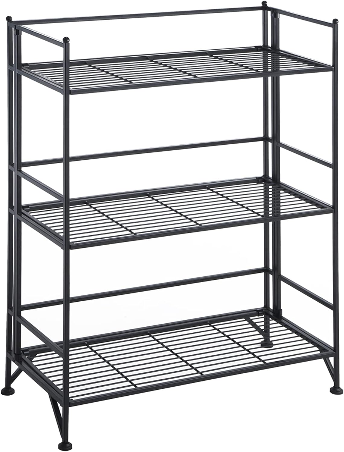 Convenience Concepts Designs2Go X-Tra Storage 3-Tier Wide Folding Metal Shelf. Black