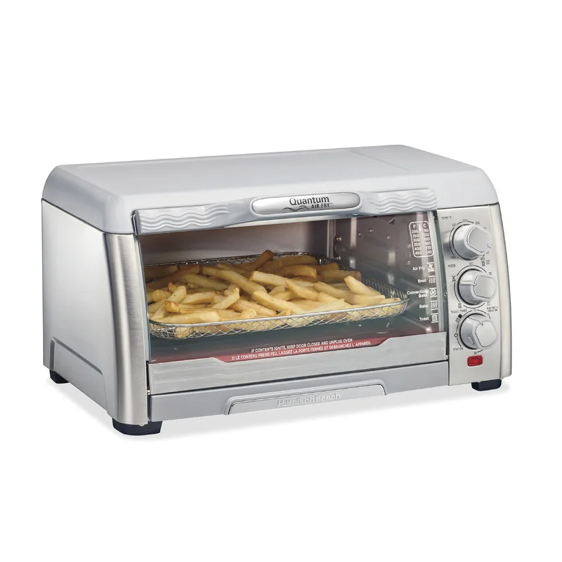 Hamilton Beach 31350 Quantum Fast Air Fryer Countertop Toaster Oven with Large Capacity. Fits 6 Slices or 12 Pizza. 5 Functions for Convection. Bake. Broil. Stainless Steel