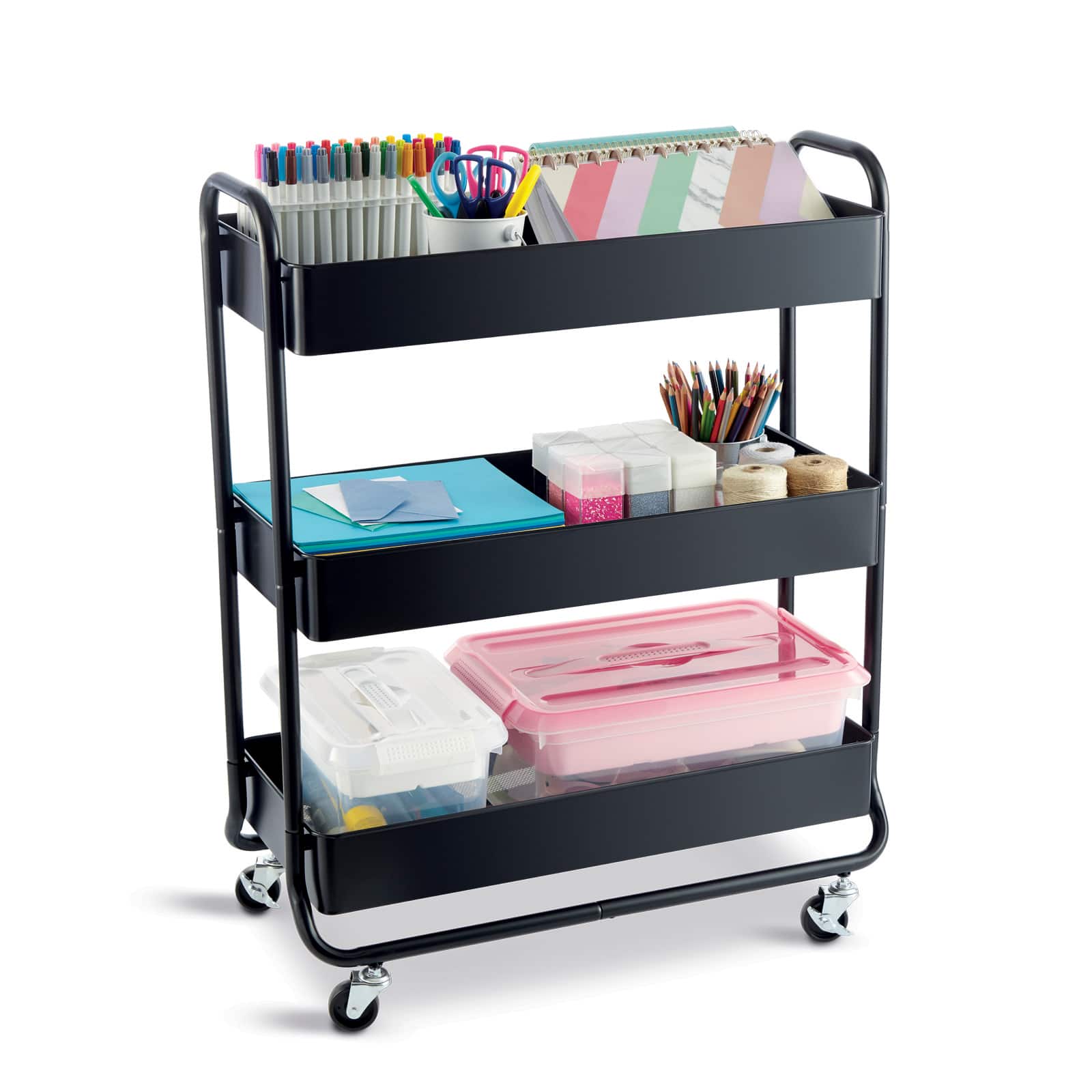 Simply Tidy Hudson Rolling Cart. Black