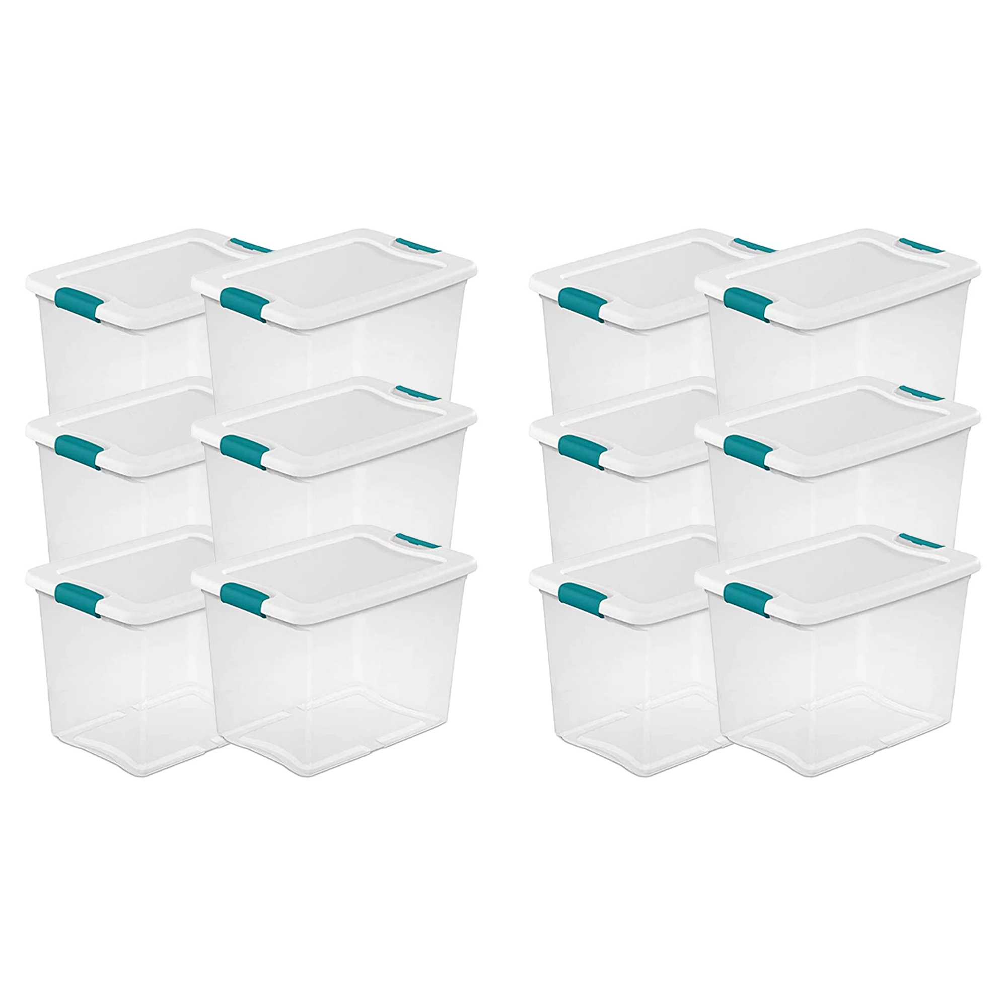 Sterilite 25 Quart Capacity Clear Plastic Storage Tote Bins. (12 Pack)