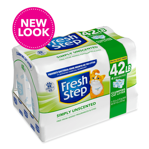 Fresh Step Simply Unscented Clumping Cat Litter. 42 lbs.