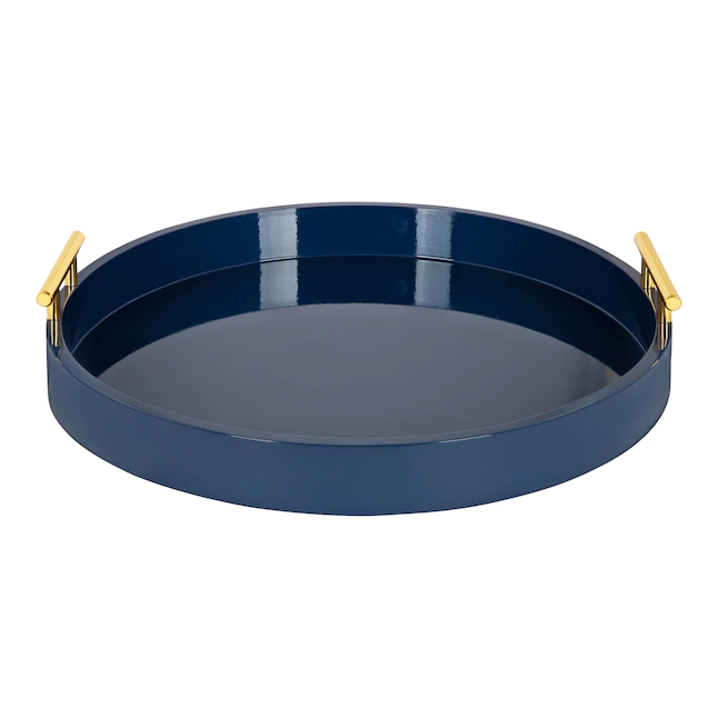 Kate and Laurel  15.5-in x 15.5-in Navy Blue Decorative Accent Tray