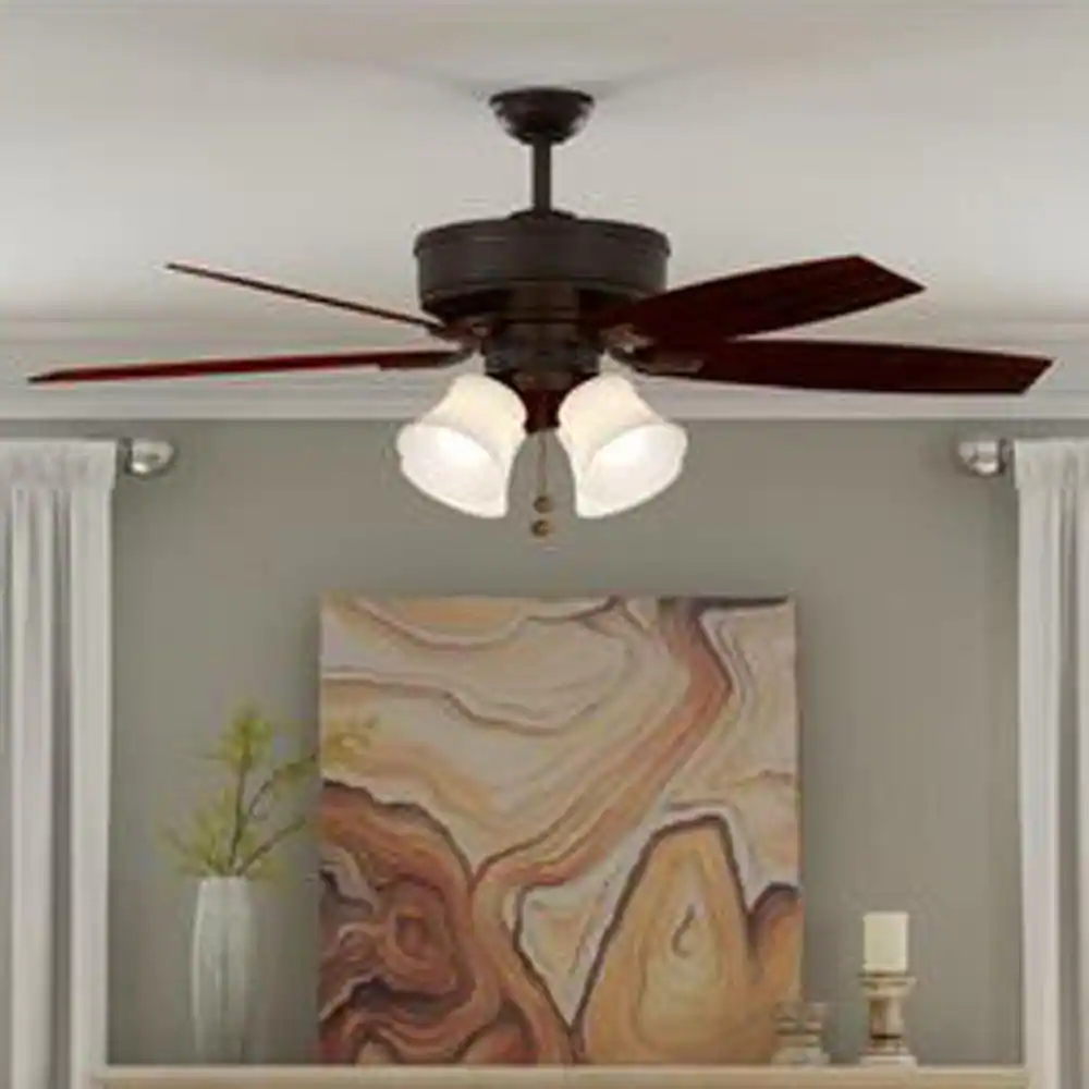 Hampton Bay 57231 Devron 52 in. LED Indoor Oil-Rubbed Bronze Ceiling Fan with Light Kit