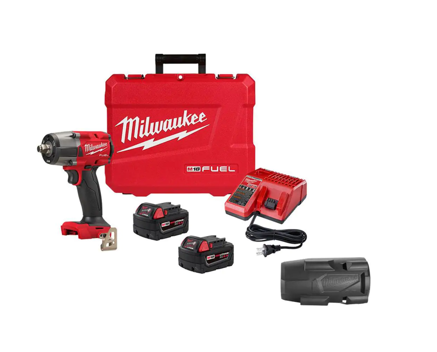 Milwaukee 2962-22-49-16-2960 M18 FUEL GEN-2 18V Lithium-Ion Brushless Cordless Mid Torque 1/2 in. Impact Wrench with Friction Ring Kit with Boot