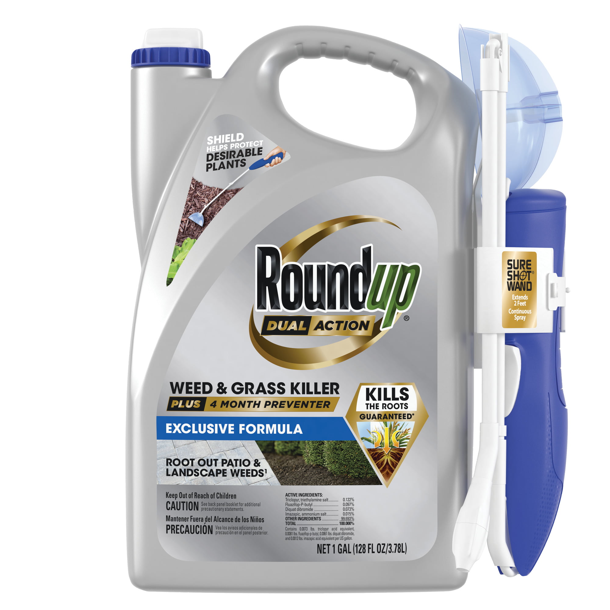 Roundup Dual Action Weed & Grass Killer Plus 4 Month Preventer. 1 gal.
