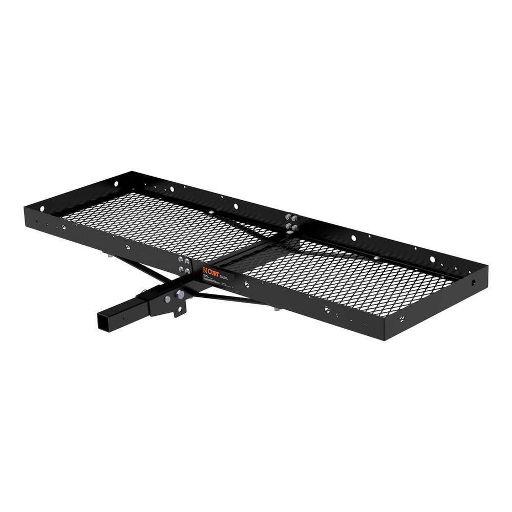 CURT 18109 500 lb. Capacity 60 in. x 20 in. Black Steel Tray Cargo Carrier (Folding 2 in. Shank)