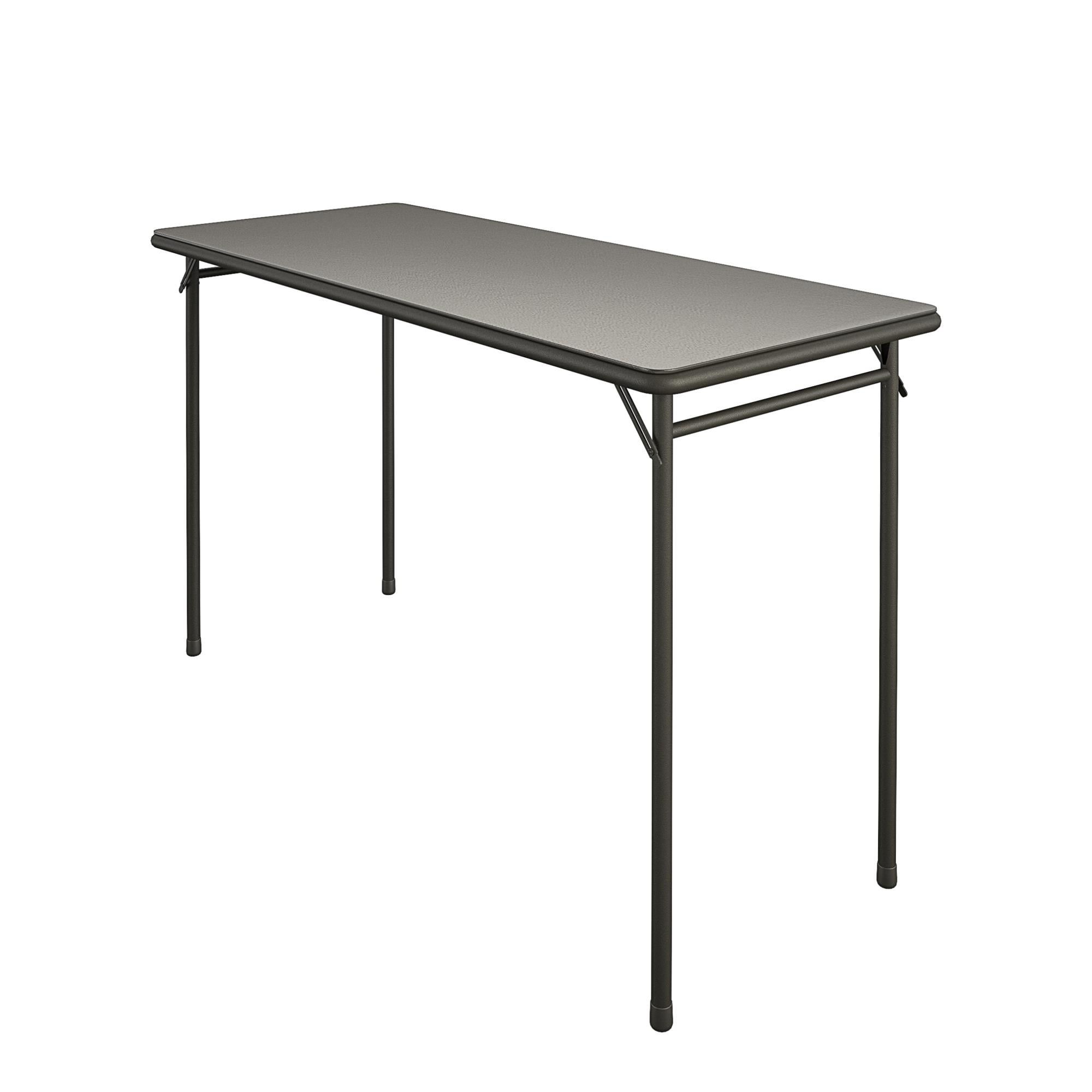 COSCO 4 Ft. Vinyl Upholstered Steel Frame Folding Table. Black