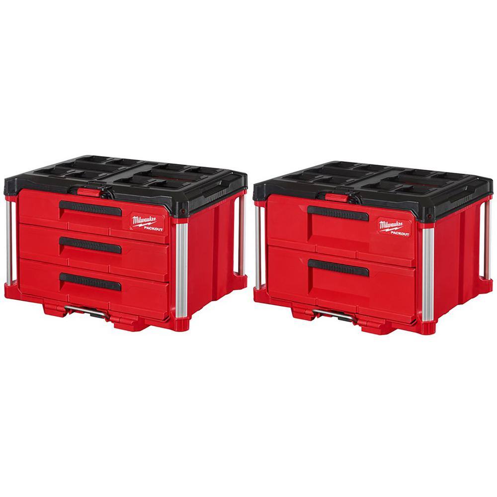 Milwaukee 48-22-8443-8442 PACKOUT 22 in. 3-Drawer and 2-Drawer