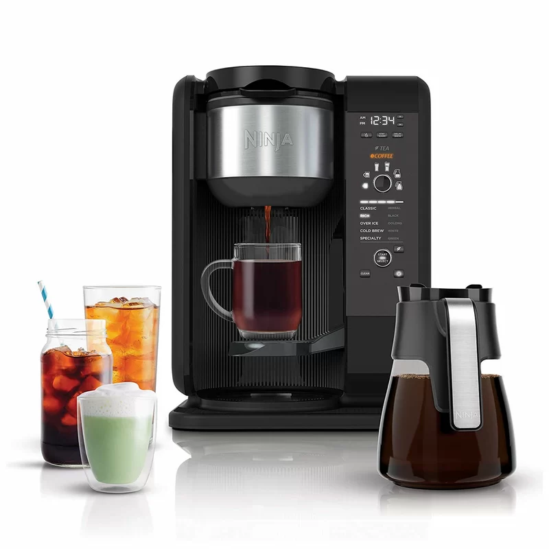 Ninja CP301 Hot and Cold Brewed System Auto-iQ Tea and Coffee Maker with 6 Brew Sizes. 5 Brew Styles. Frother. Coffee & Tea Baskets with Glass Carafe