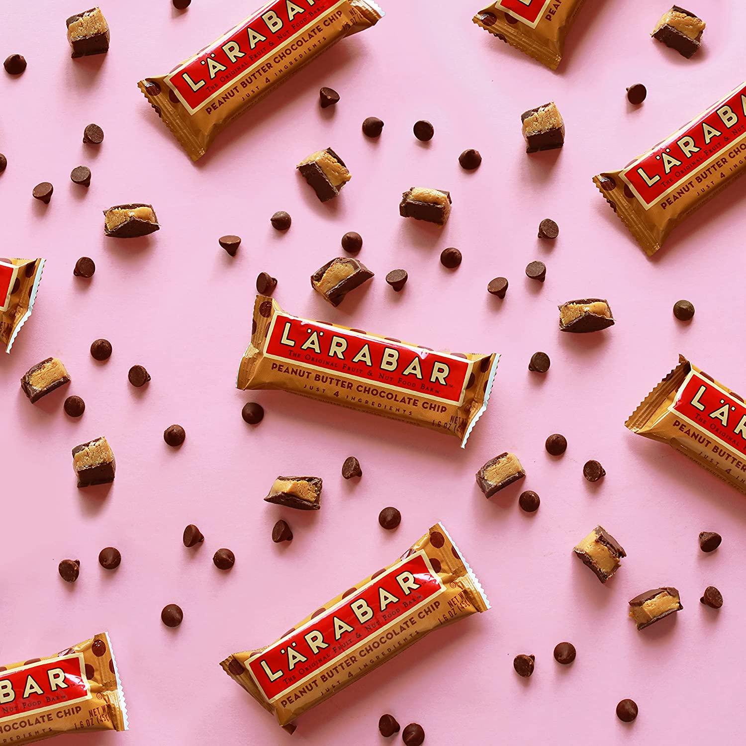 LÄRABAR Peanut Butter Chocolate Chip. Gluten Free Vegan Fruit & Nut Bar. 1.6 oz Bars. 18 Ct