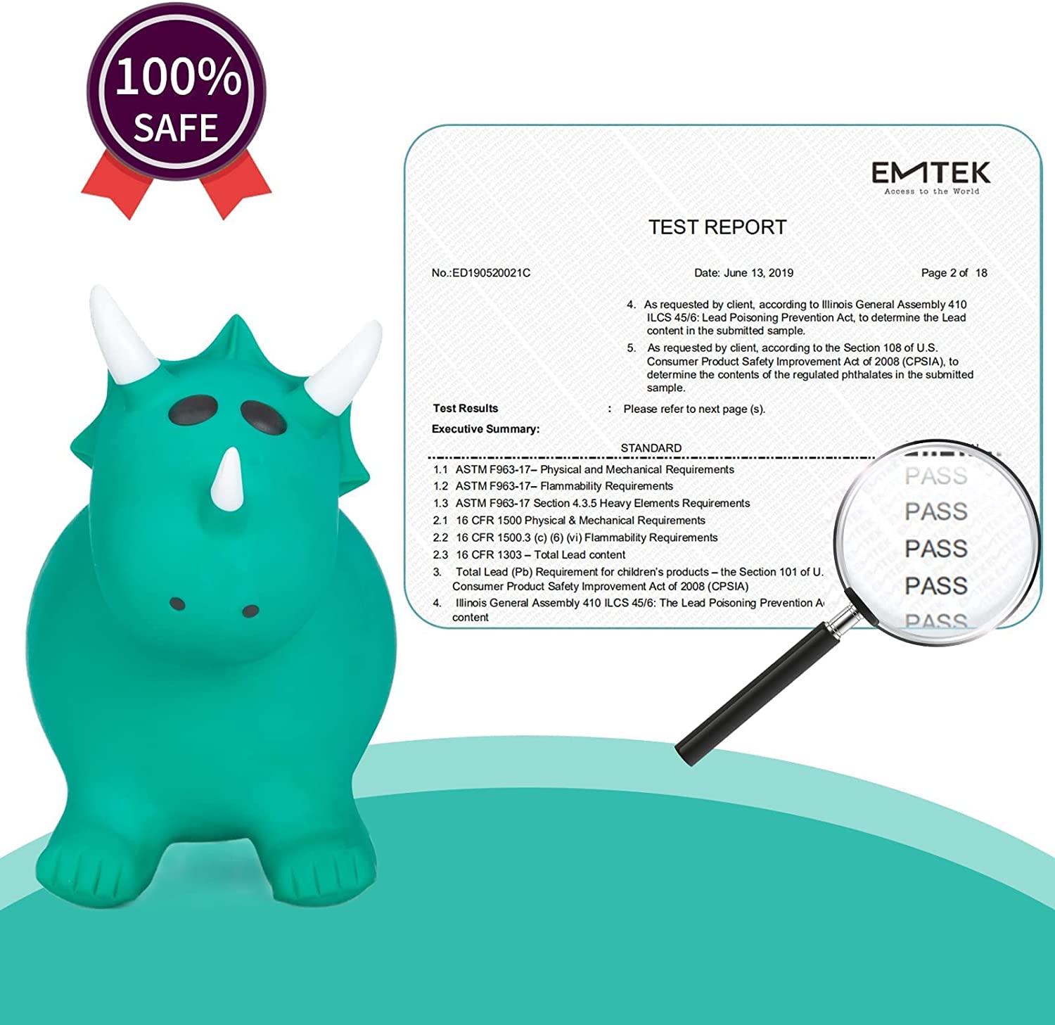 INPANY Bouncy Horse Hopper for Toddlers