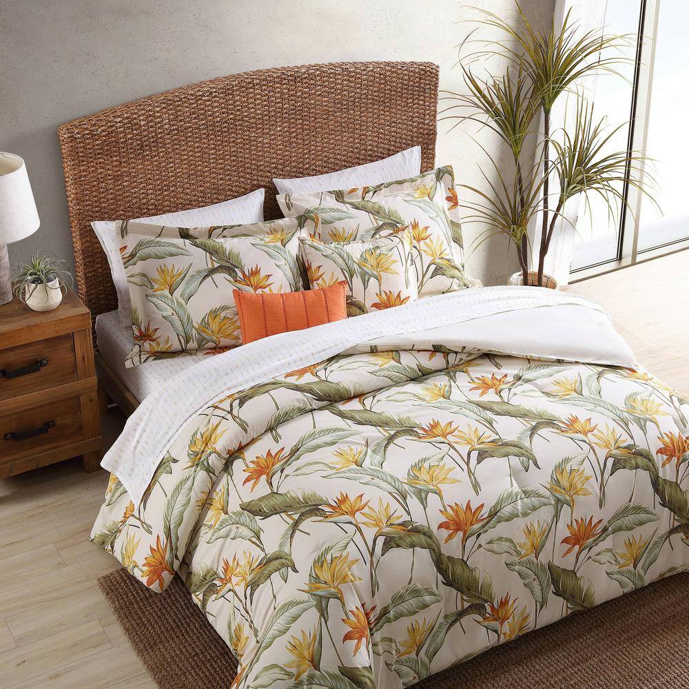 Tommy Bahama  Birds Of Paradise 5-Piece Beige Cotton King Bonus Comforter Set