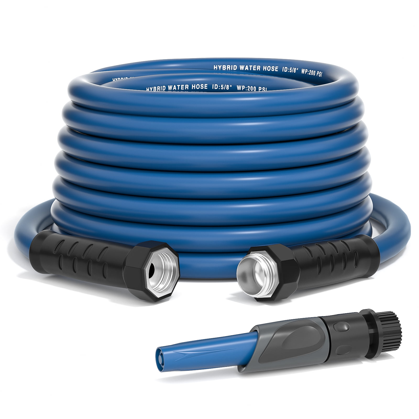 Gardguard Garden Hose 50ft x 5/8″ Heavy Duty. Lightweight Not for Drinking Water. Include Nozzle. Deep Blue
