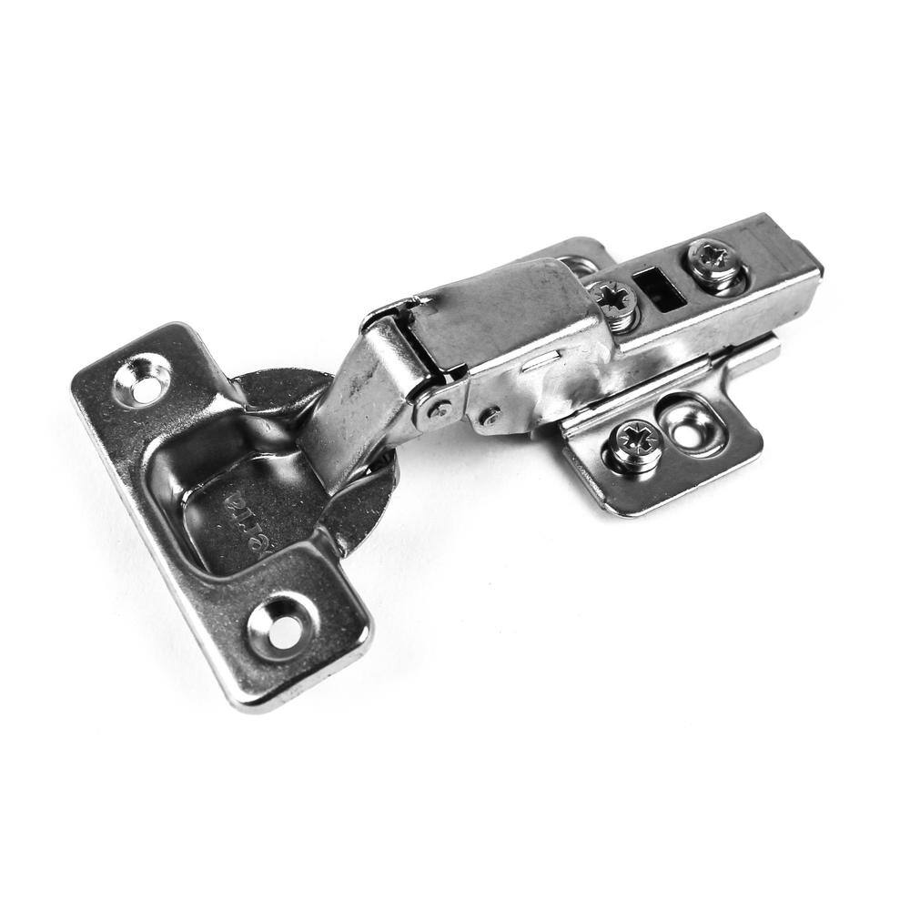 Unbranded 2258-30 110-Degree 35 mm Half Overlay Soft Close Frameless Cabinet Hinges with Installation Screws (30-Pairs)
