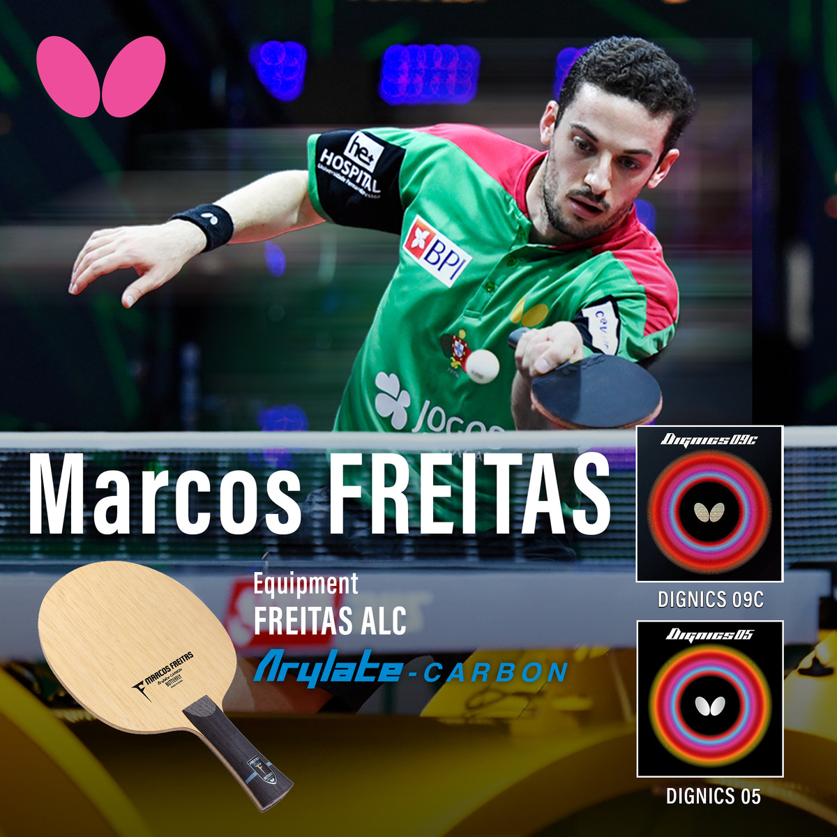 Butterfly Freitas ALC Pro-Line Racket + Dignics 09c + Dignics 05
