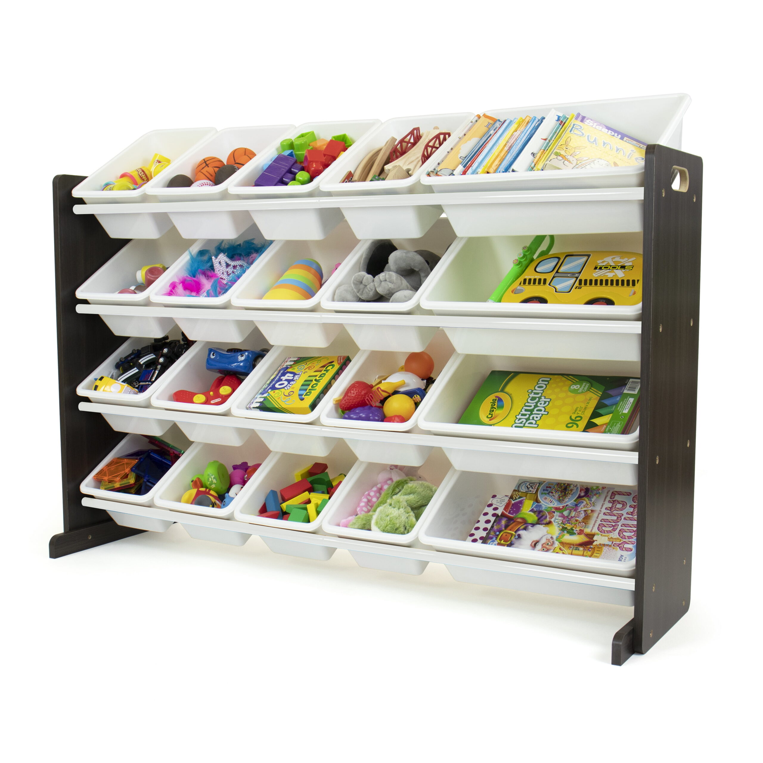 Humble Crew Espresso Extra Large Toy Storage Organizer with 20 Storage Bins. Espresso